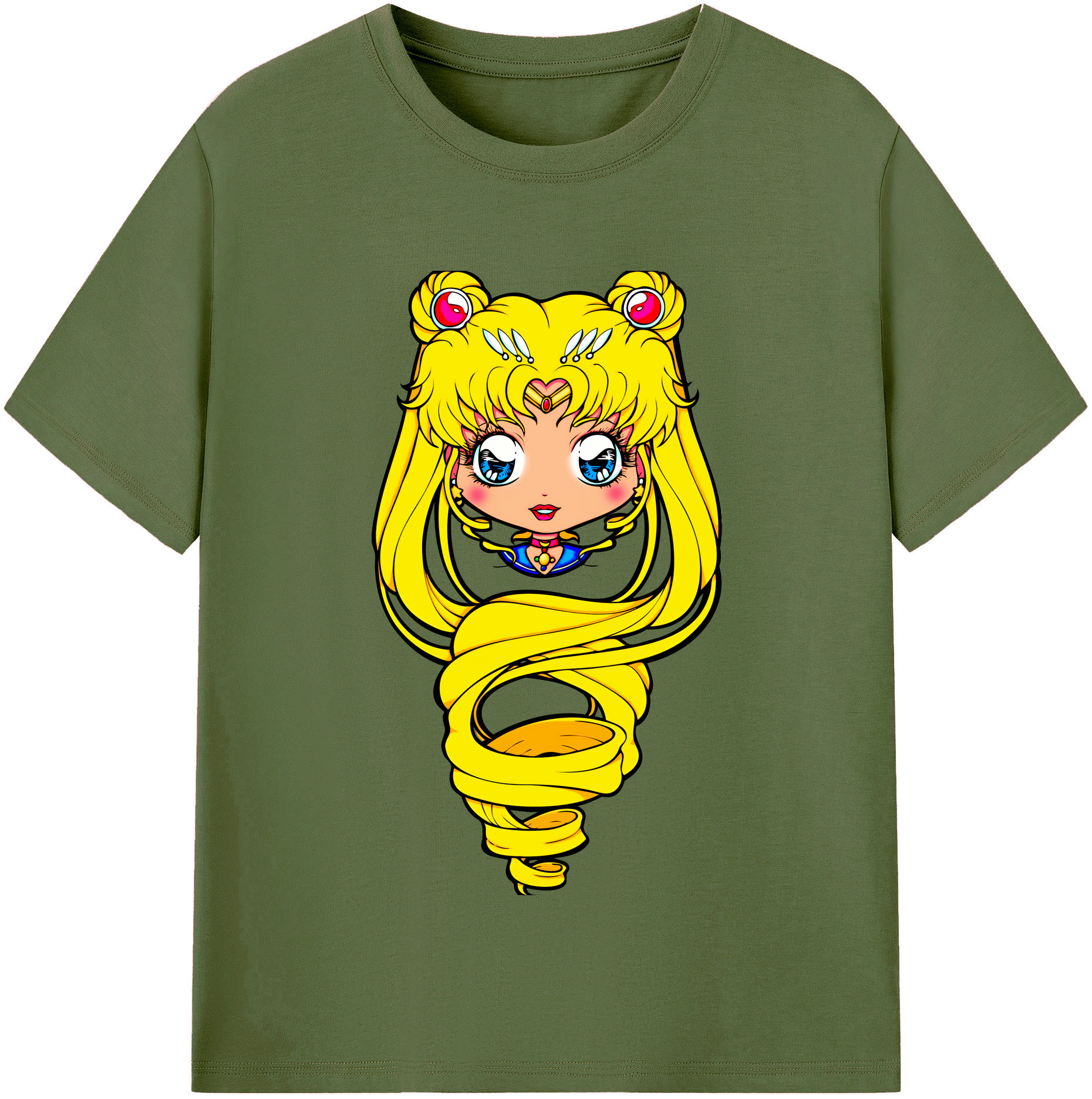（画像用） 美少女戦士セーラームーン 月野 うさぎ つきの うさぎ Sailor Moon Tsukino Usagi 綿100％半袖Tシャツ（フロントプリント）